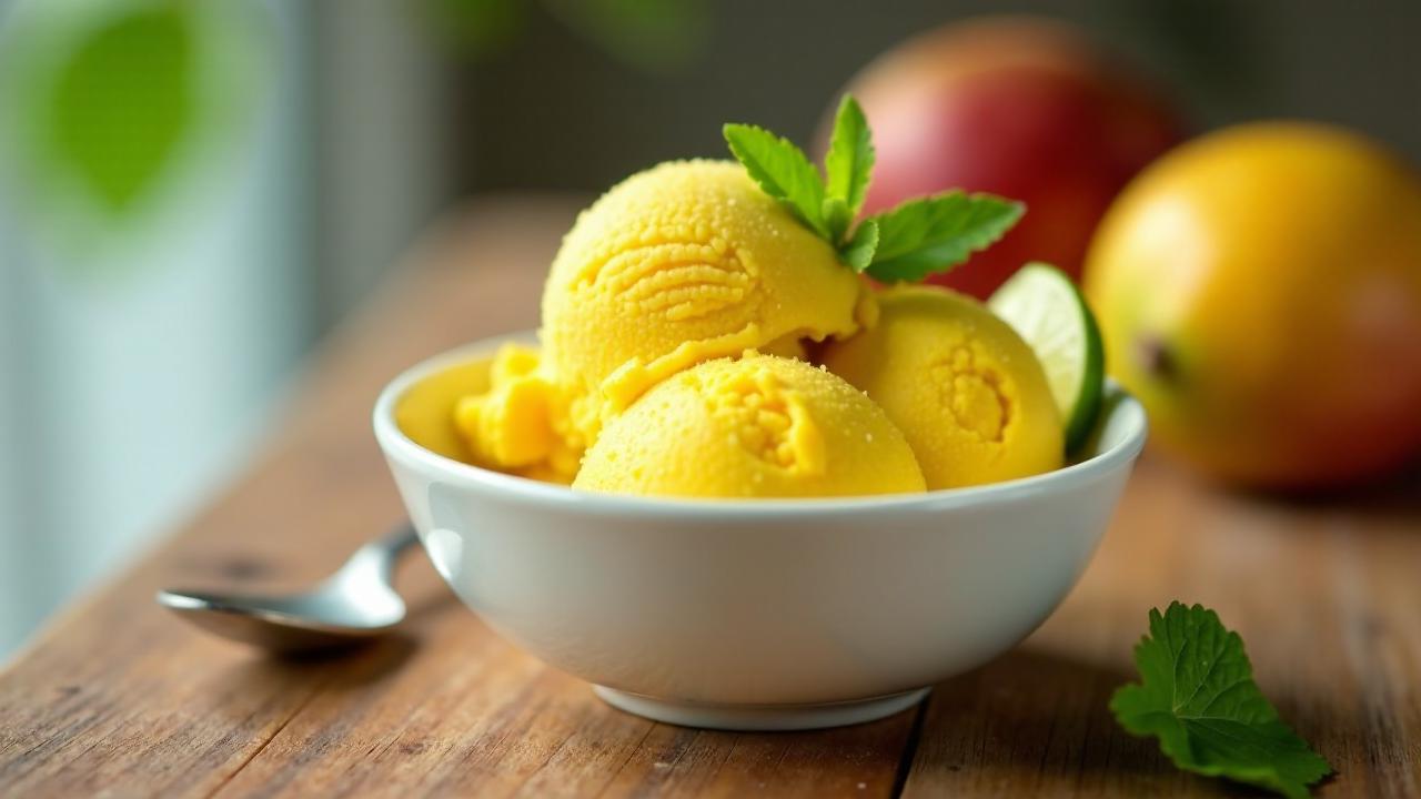 Mango-Limetten-Eiscreme