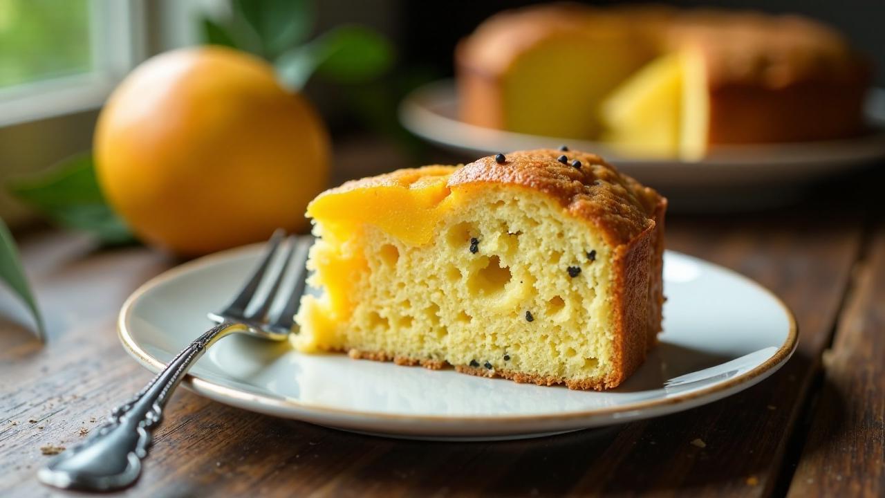 Mango-Mohn-Kuchen