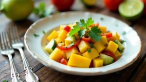 Mangosalat mit Limetten-Vinaigrette