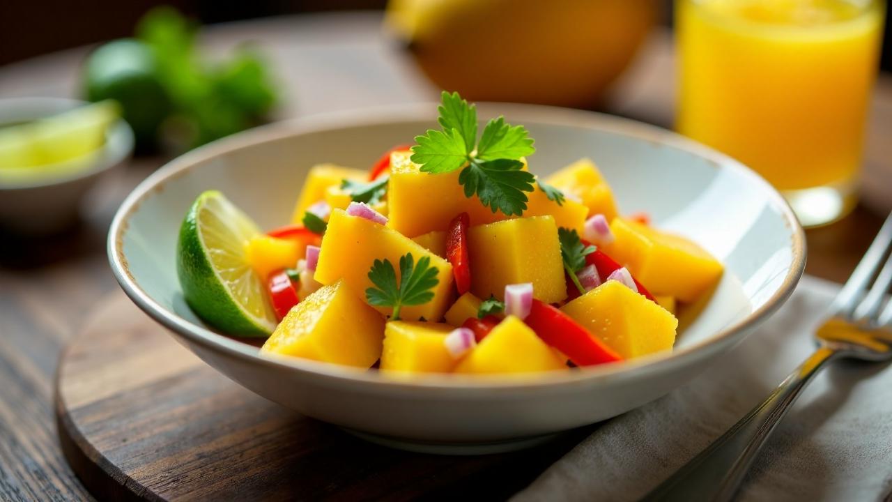 Mangosalat mit Limetten