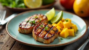 Mariniertes Schweinefleisch mit Mango