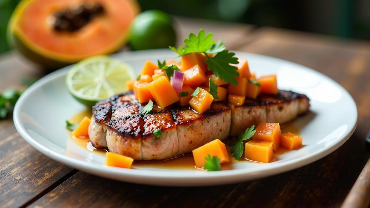 Marlin-Steak mit Papaya-Salsa