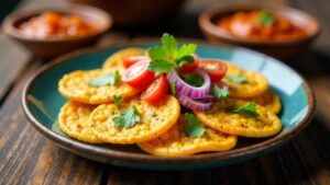 Masala Papad – Knusprige Linsencracker mit gewürzten Toppings