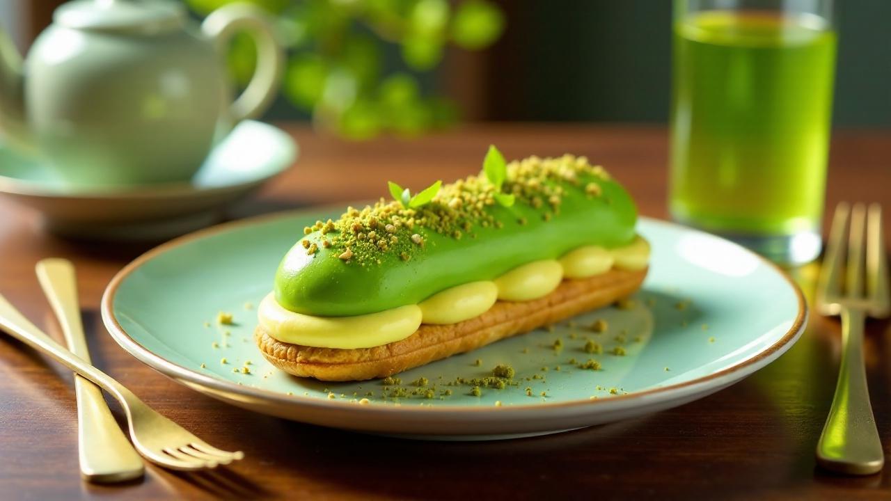 Matcha-Eclairs mit Yuzu-Creme