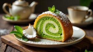 Matcha-Kokos-Babka