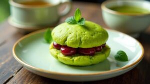 Matcha Dorayaki: Grüner Tee Pfannkuchen-Sandwich