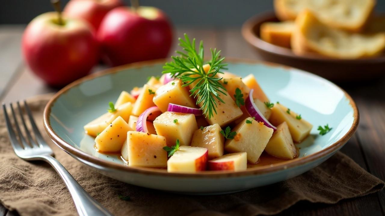 Matjessalat mit Apfel und Zwiebel