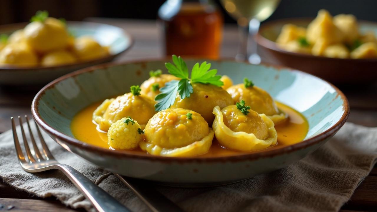 Maultaschen mit Blumenkohl und Curry