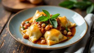 Maultaschen mit Bohnen und Salbei