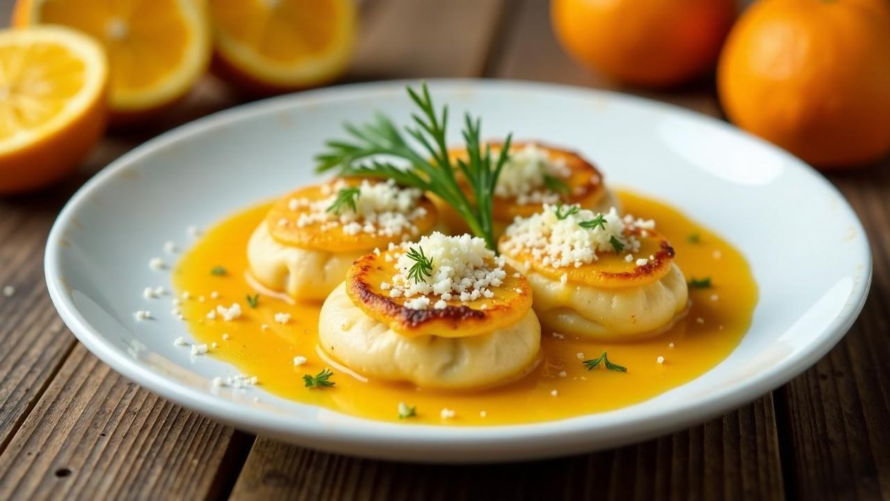 Maultaschen mit Fenchel und Orangen