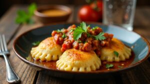 Maultaschen mit Gulasch-Füllung