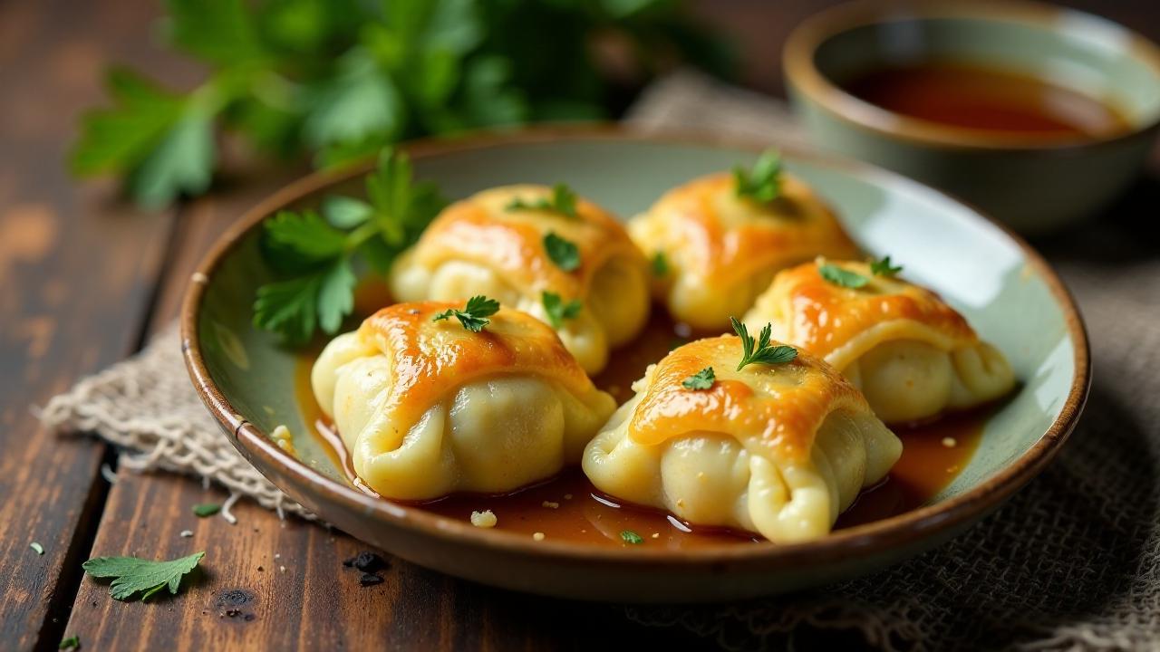 Maultaschen mit Lauch und Kartoffeln