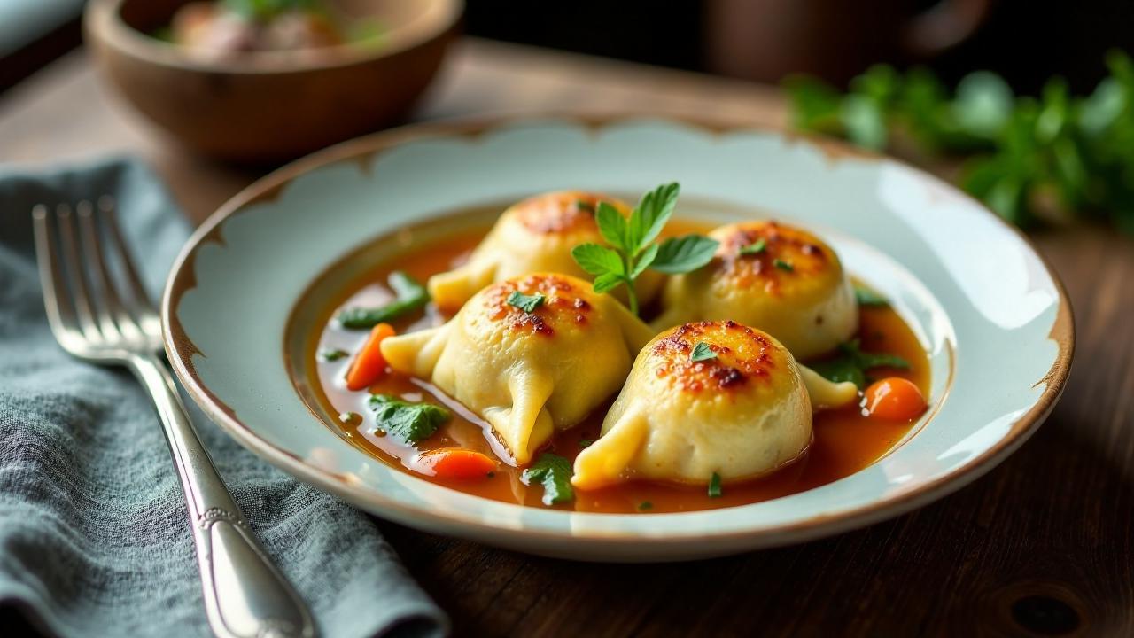 Maultaschen mit Tofu und Gemüse