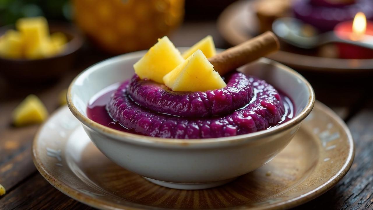 Mazamorra Morada: Lila Maispudding