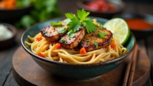 Meat Bun Bun-Reisbohnen-Noodles