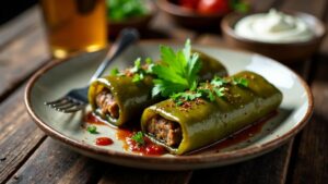 Meat Dolma with Sour Cream