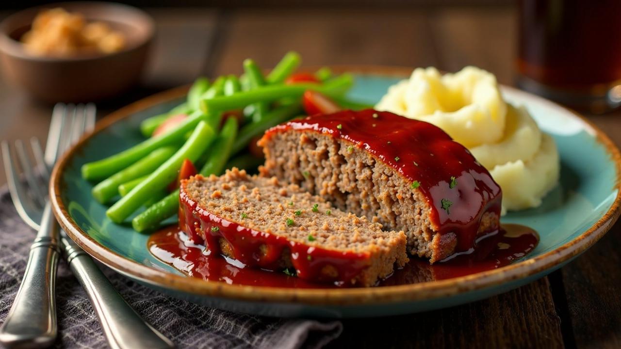 Meatloaf – Herzhaftes Hackbraten mit Ketchup-Glasur.