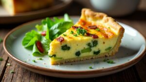 Mehlwurm-Quiche mit Lauch und Speck