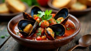 Mejillones a la Marinera (Miesmuscheln in Tomatensauce)