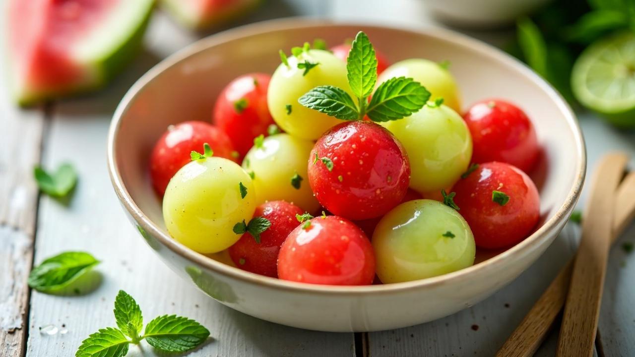 Melonenperlen für Sommersalat