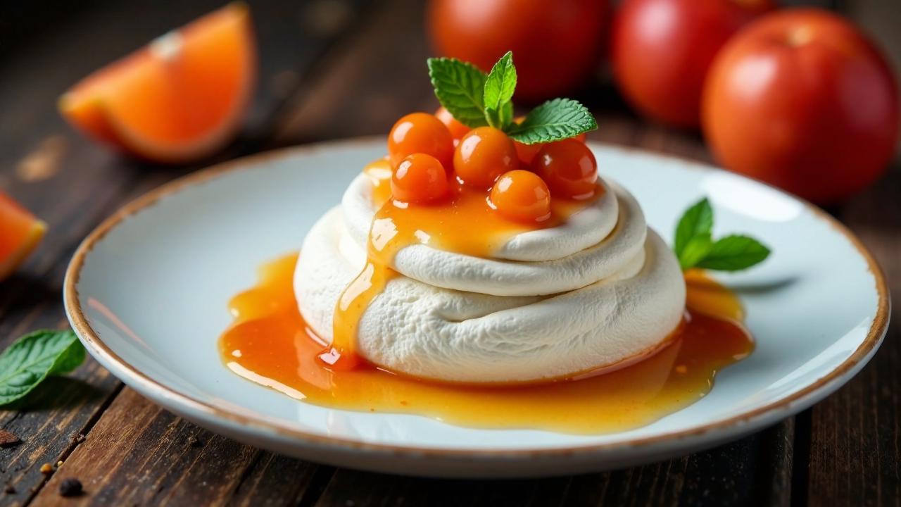 Meringues with Tamarillo - Baiser mit Baumtomaten