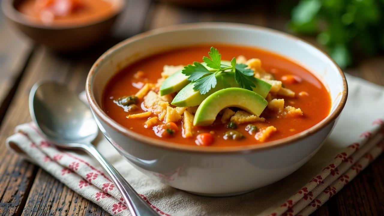 Mexikanische Tortilla-Suppe