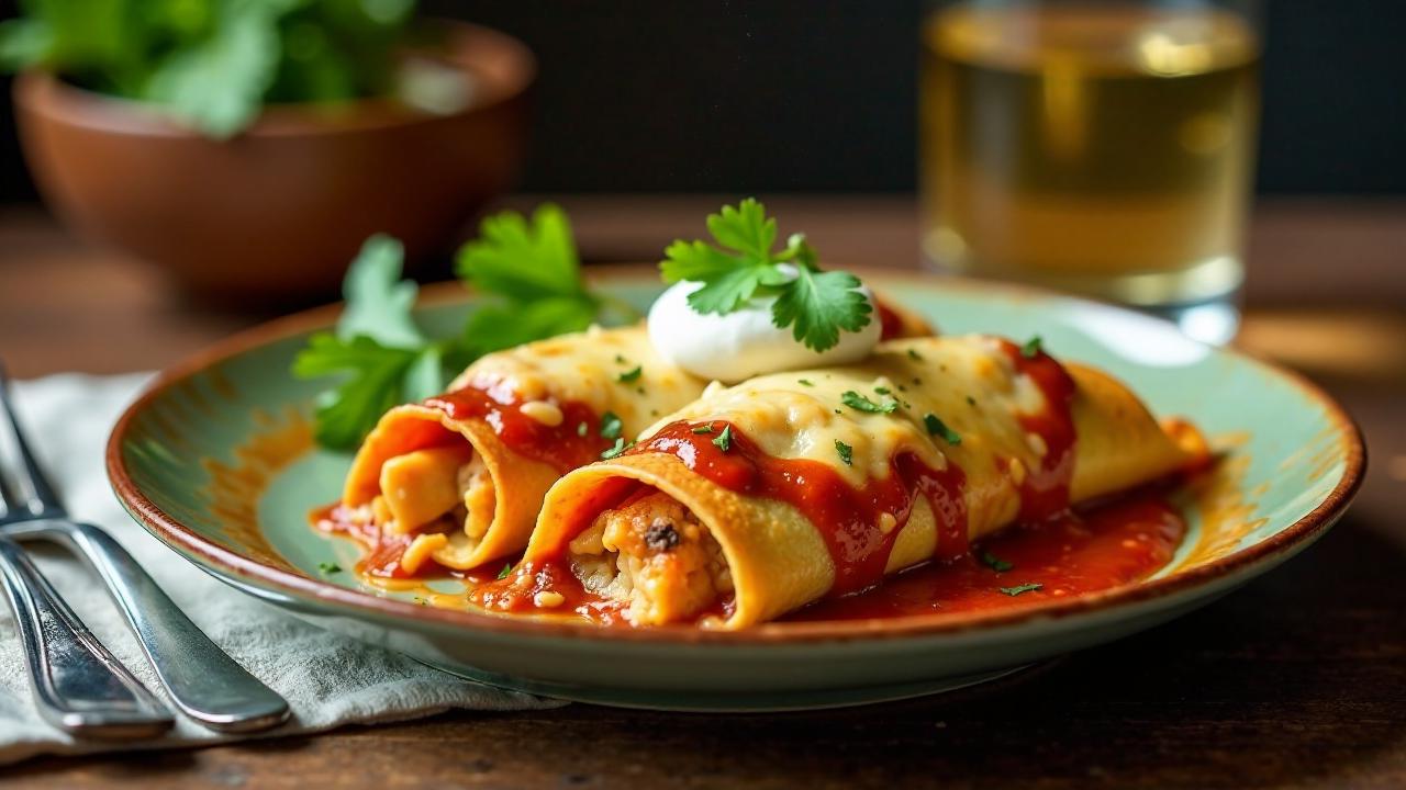 Mildes Hühnchen Enchiladas