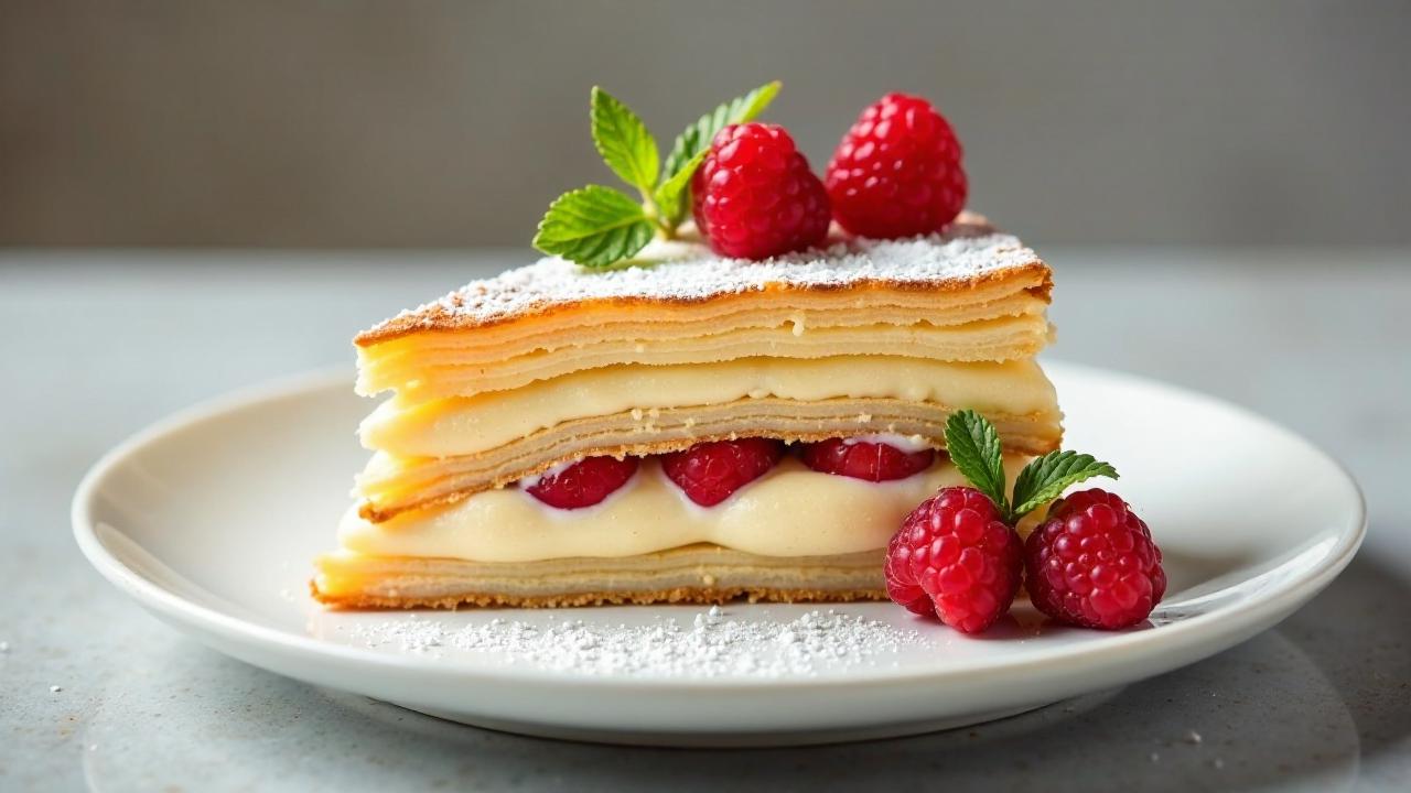 Mille-Feuille: Blätterteigkuchen mit Vanillecreme