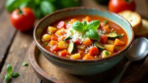 Minestrone alla Siciliana (Sizilianische Gemüsesuppe)