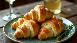 Mini-Croissants mit Kräutern und Ziegenkäse