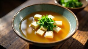 Miso-Suppe mit Tofu und Seetang