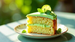 Mojito-Schaum auf Limetten-Kuchen