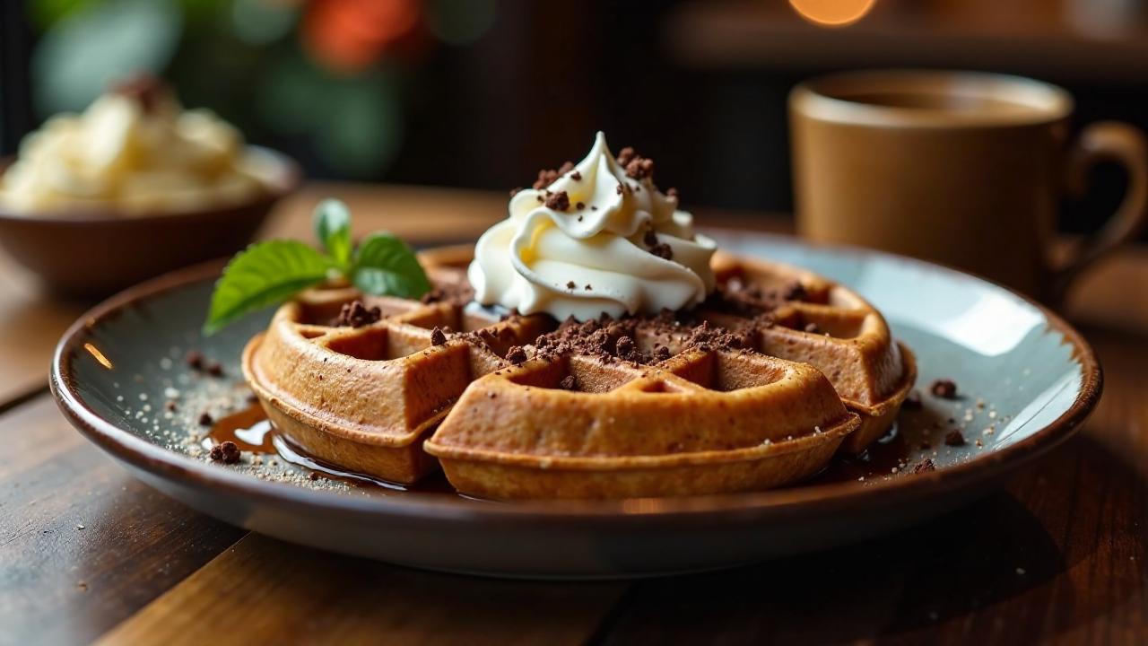 Mokka-Waffeln mit Kaffee-Sirup