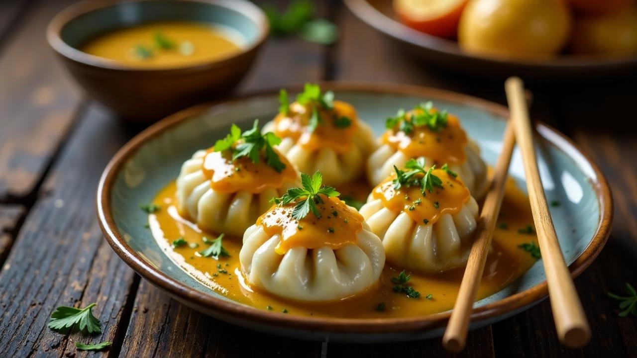 Momos mit Kashew-Soße