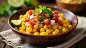 Moong Dal Chaat – Gewürzter Linsensalat mit Tomaten und Zwiebel