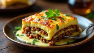 Moussaka mit Kartoffeln und Hackfleisch