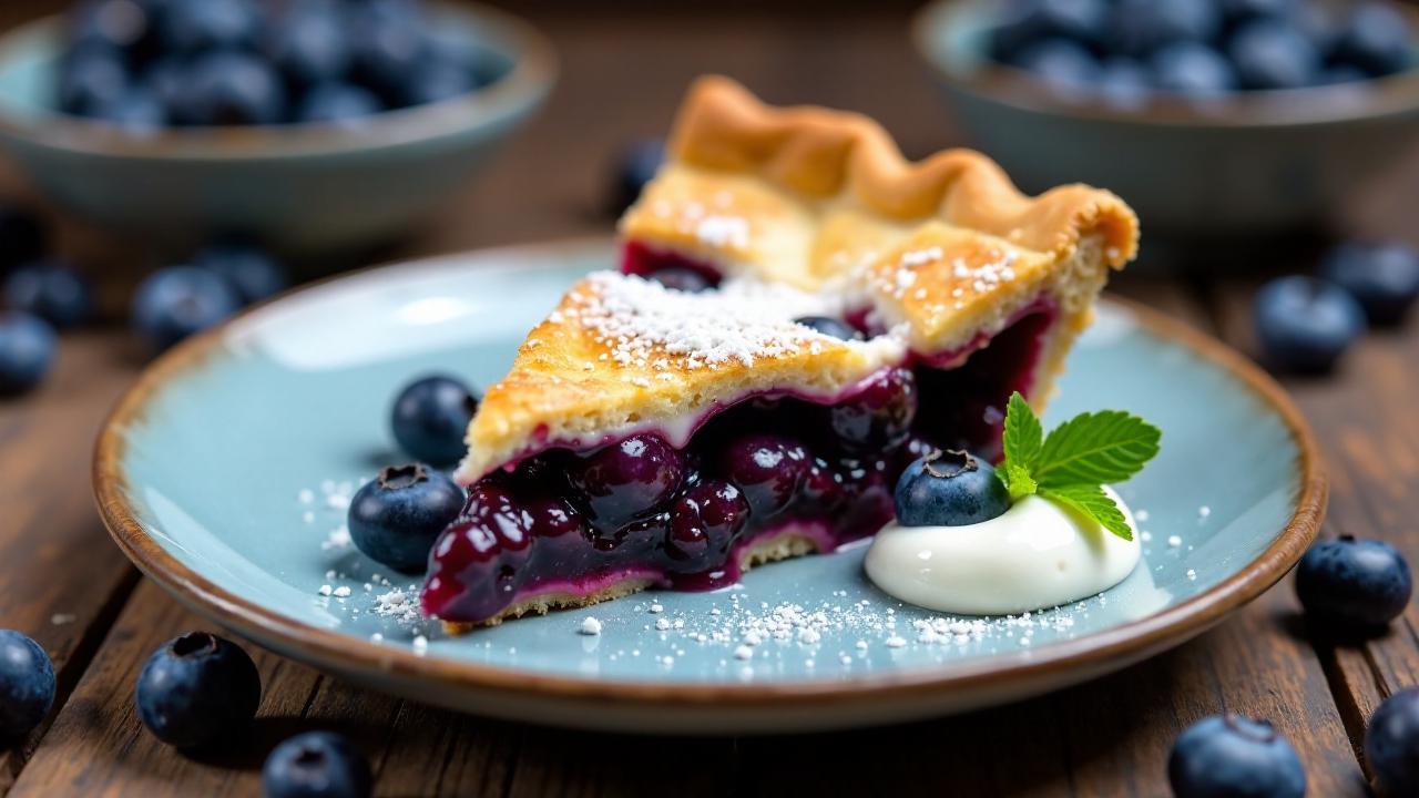 Mustikkapiirakka: Blaubeerkuchen