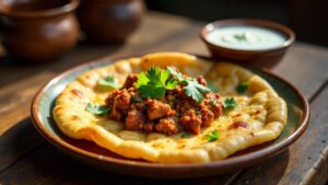 Mutton Keema Paratha (Lammhack)