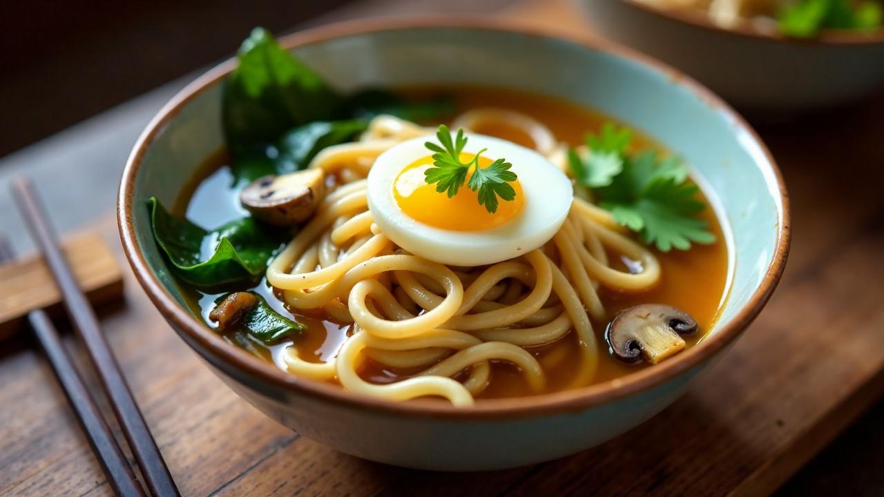 Nabayaki Udon – Udon-Nudelsuppe im Topf