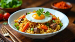 Nasi Goreng Rawon (Rawon Soup Fried Rice)