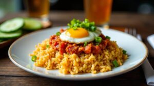 Nasi Goreng Sambal Roa (Smoked Fish Sambal Fried Rice)