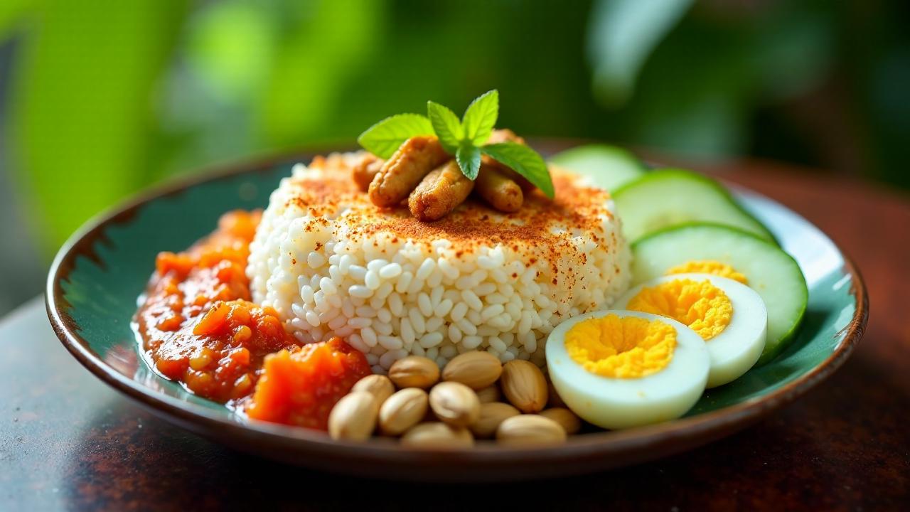 Nasi Lemak: Duftender Kokosreis mit Beilagen