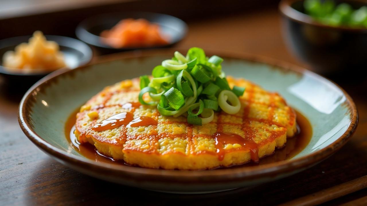 Natto-Okonomiyaki (fermentierte Sojabohnen)