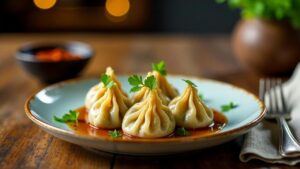 Nepalesische Beef Momos im Wok