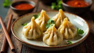 Nepalesische Momos mit Linsenfüllung