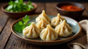 Nepalesische Momos mit Rindfleisch