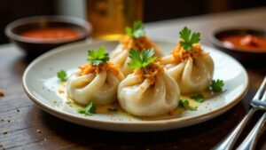 Nepalesische Shrimp-Fenchel Momos