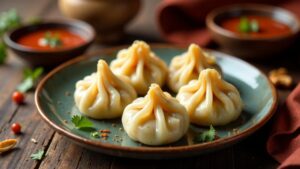 Nepalesische Shrimp Momos