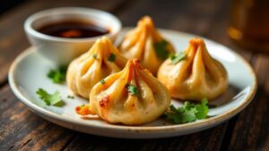 Nepali Fried Momos mit Sojasoße