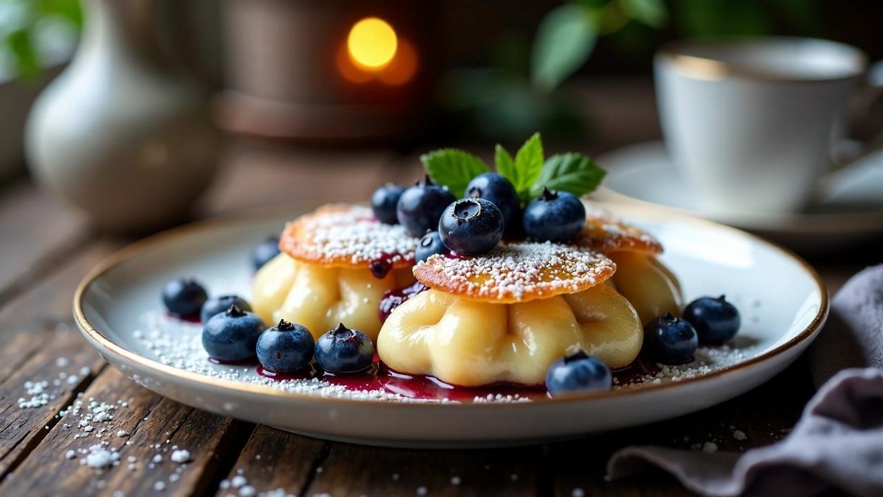 Nockerl mit Heidelbeeren